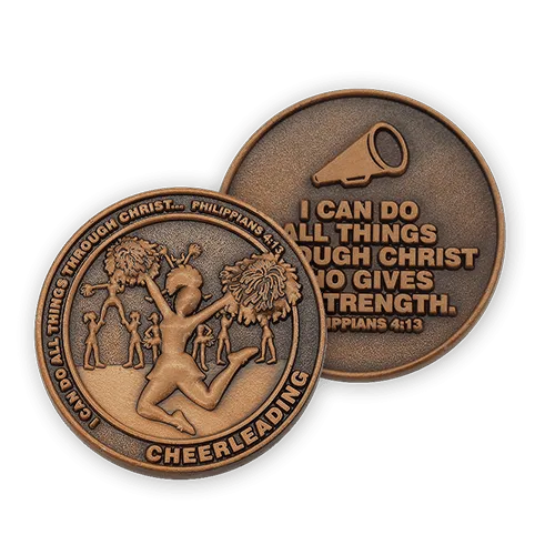 Cheerleading Coin, Christian Sports Coin for Cheer Squad