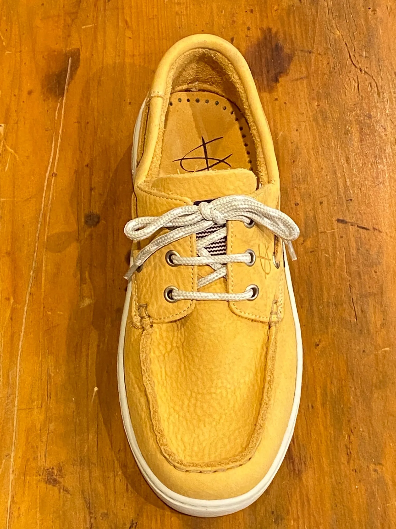 Christophe Auguin French Boat Shoe in Jaune Yellow