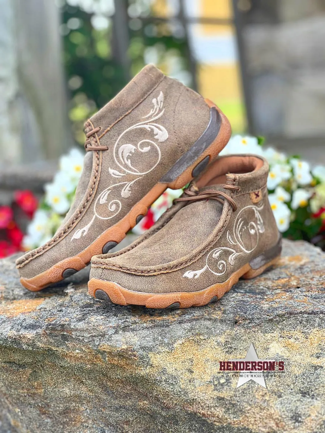 Chukka Driving Moc by Twisted X ~ Ivory Scroll