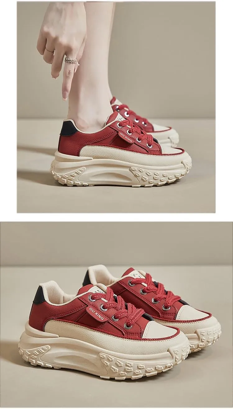 Chunky Sneakers for Women,Platform White Mesh Dad Walking Shoes,Comfortable Breathable Casual Fashion Running Shoes