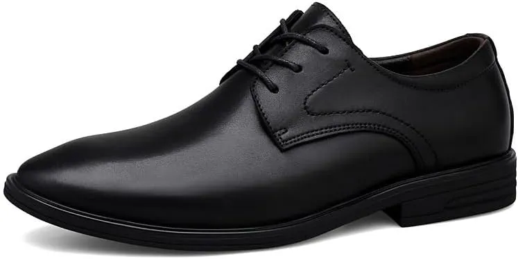 Classic Lace Up Wedding Prom Brogue for Men Pu Leather Anti-Slip Block Heel Dress Oxford