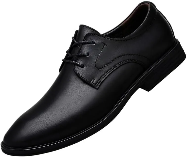 Classic Lace Up Wedding Prom Brogue for Men Pu Leather Anti-Slip Block Heel Dress Oxford