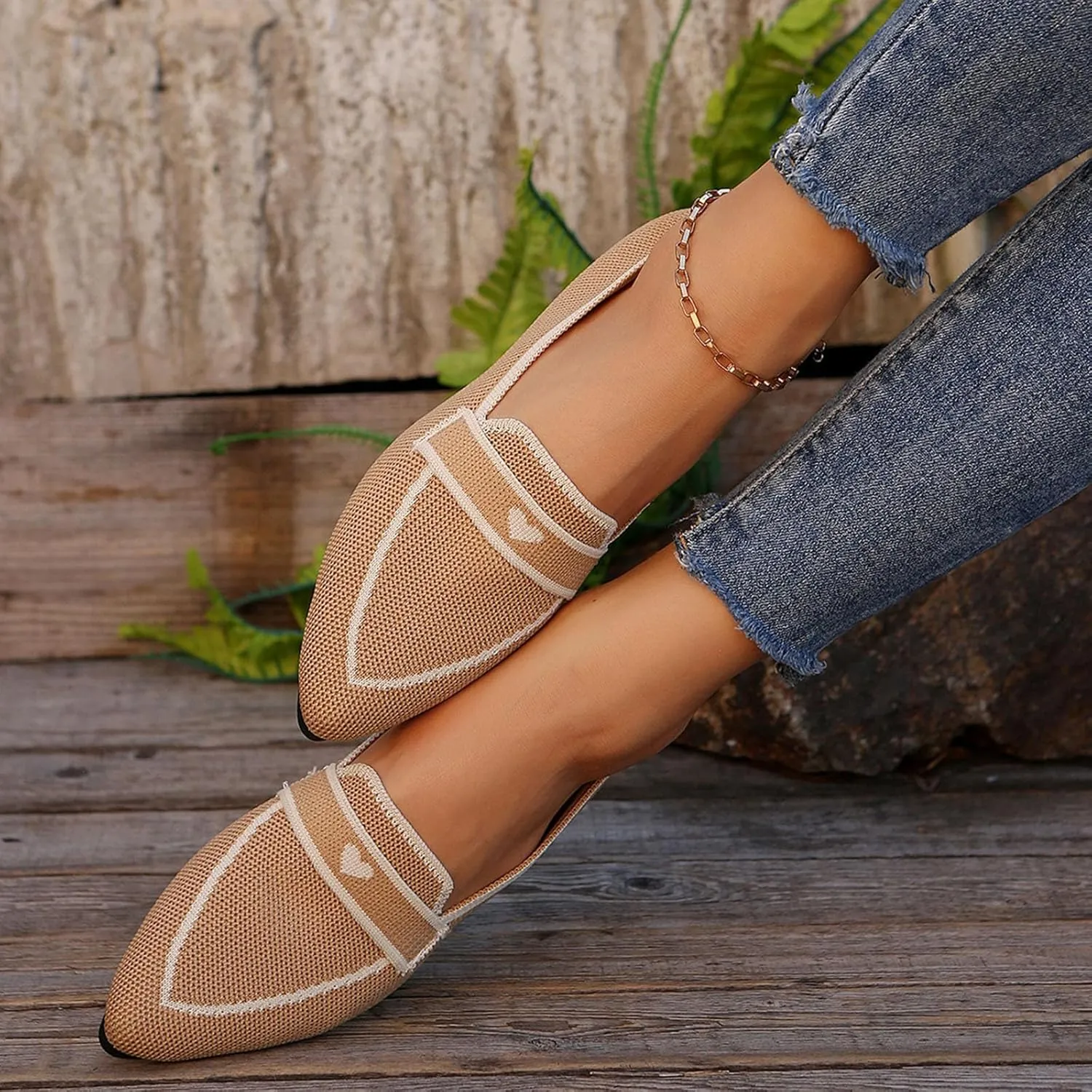 Comfortable Pointed Toe Flats Shoes Women Casual Walking Shoes Comfort Low Heel Shoes Fashion Shoes Basic Shoe