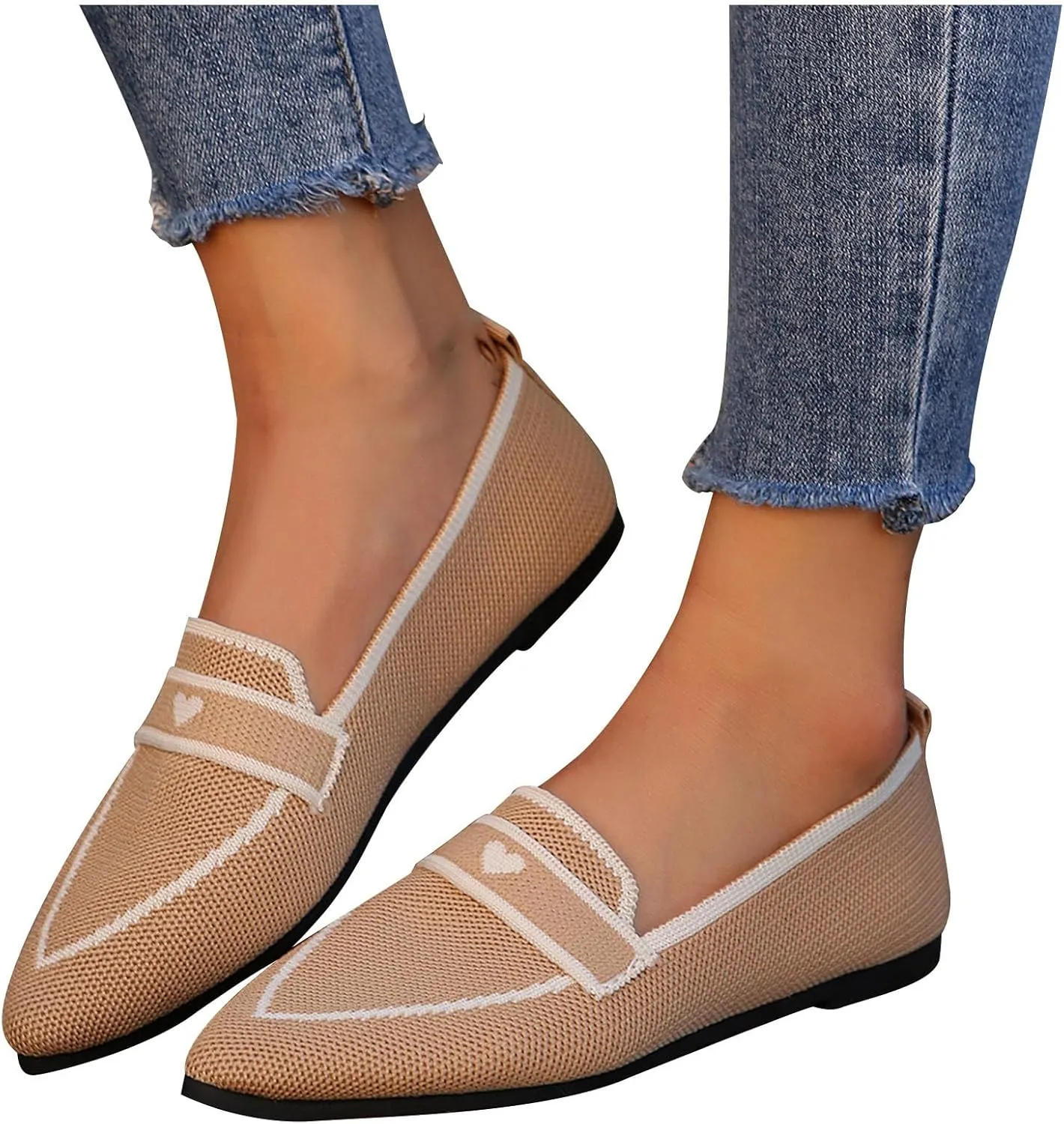 Comfortable Pointed Toe Flats Shoes Women Casual Walking Shoes Comfort Low Heel Shoes Fashion Shoes Basic Shoe