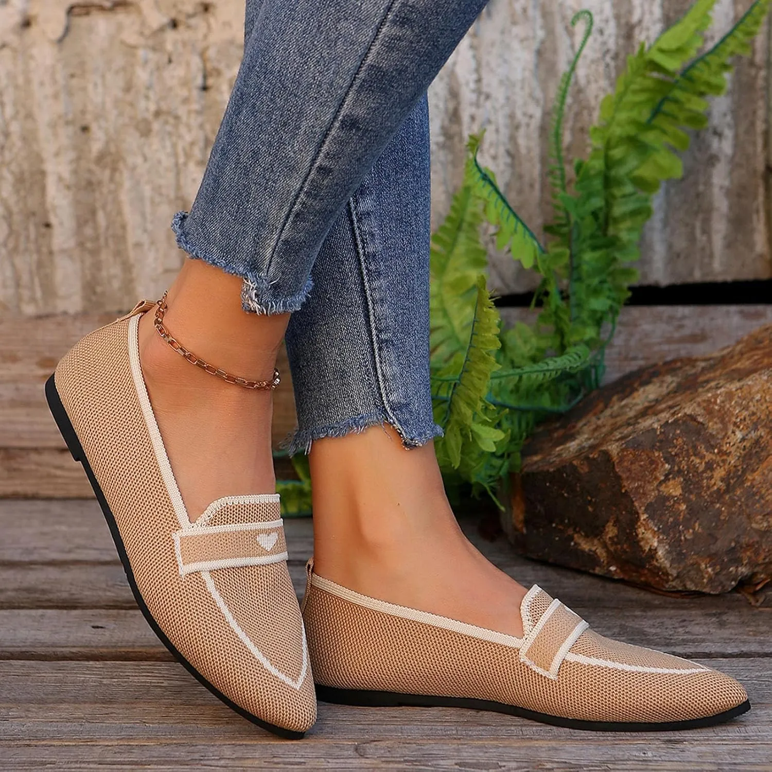 Comfortable Pointed Toe Flats Shoes Women Casual Walking Shoes Comfort Low Heel Shoes Fashion Shoes Basic Shoe