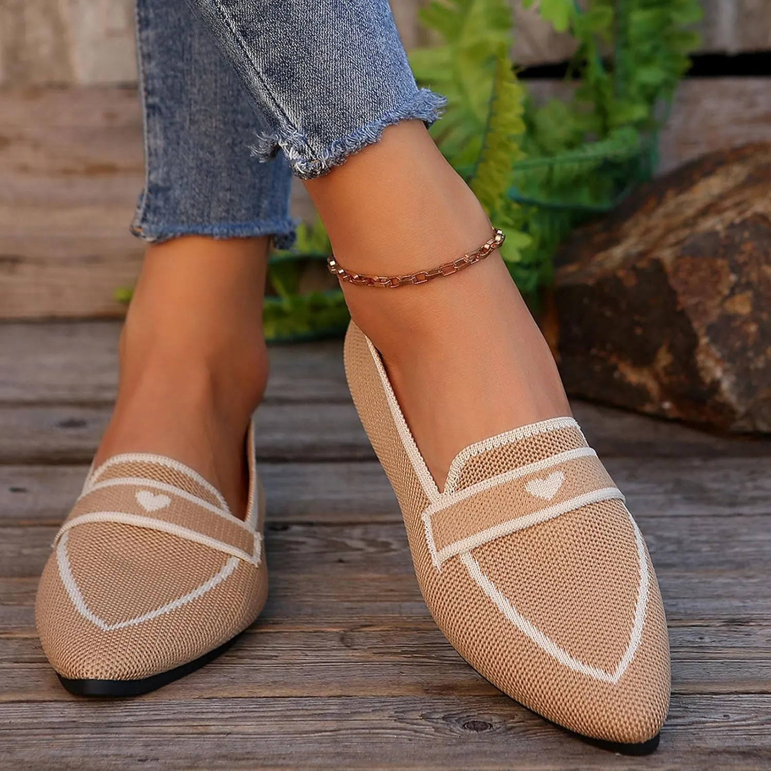 Comfortable Pointed Toe Flats Shoes Women Casual Walking Shoes Comfort Low Heel Shoes Fashion Shoes Basic Shoe