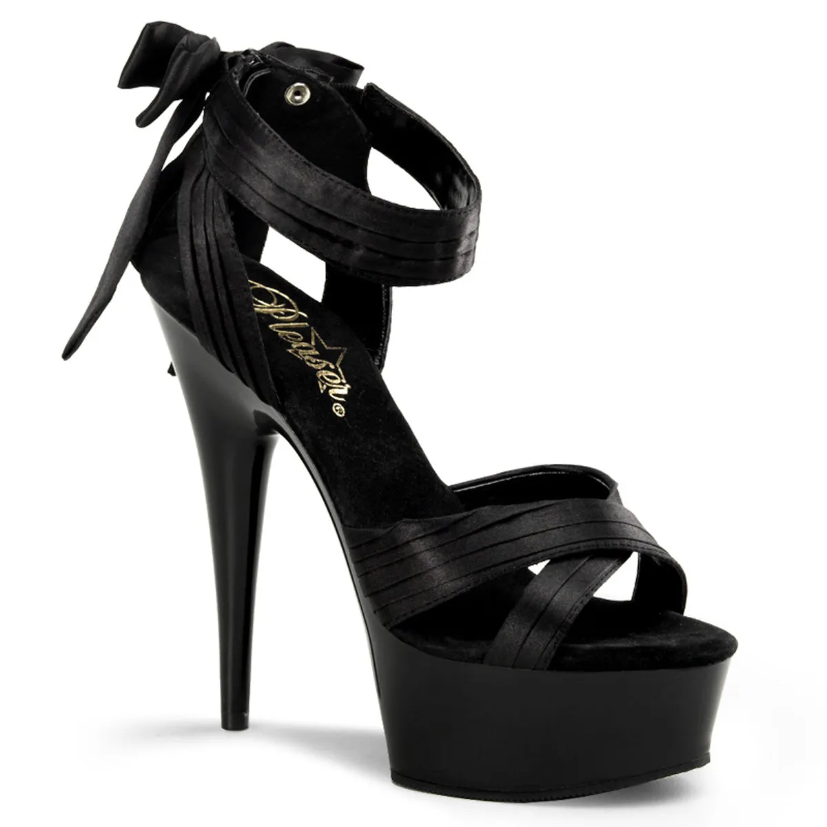 Criss-Cross Straps 6-Inch Shoe Red or Black DELIGHT-668