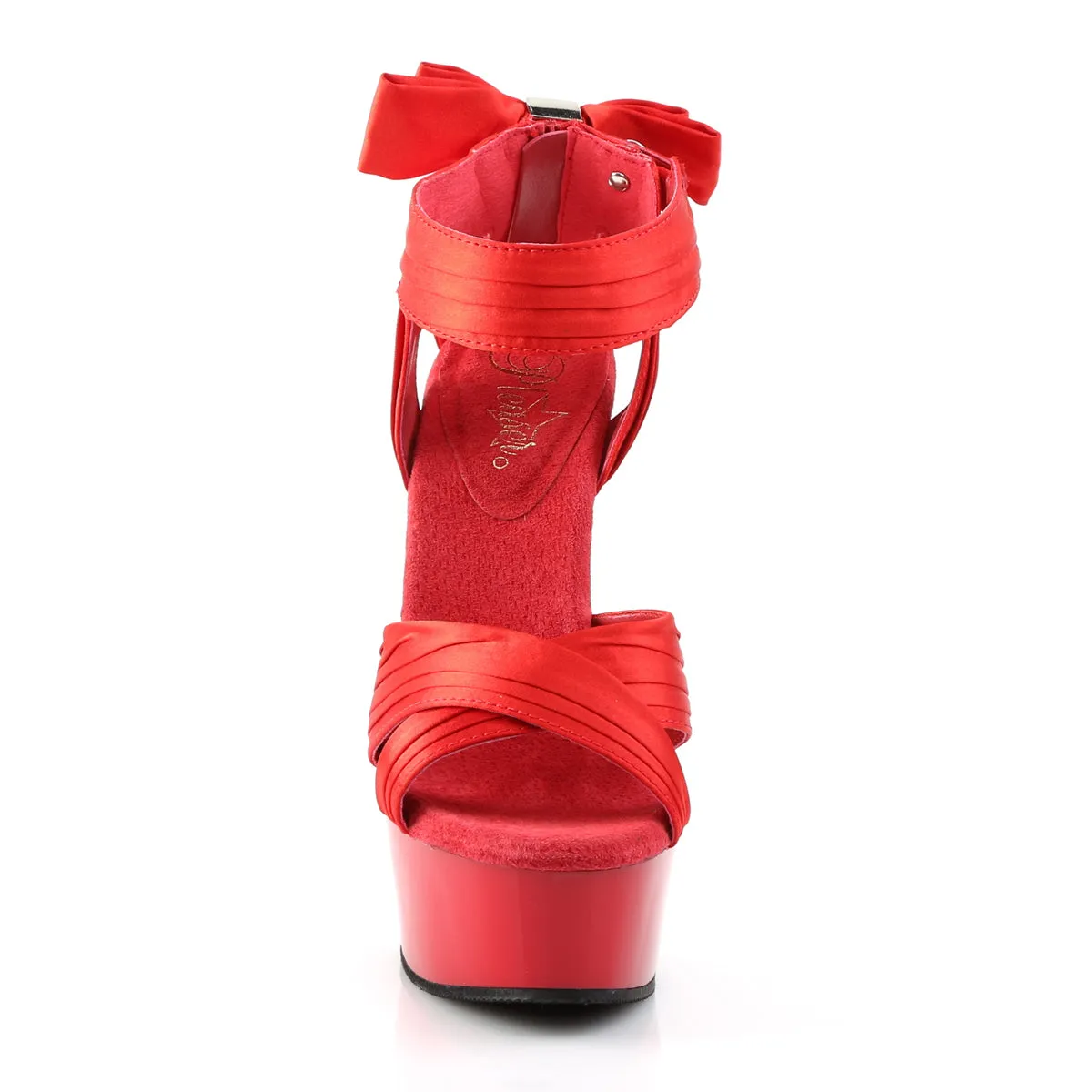 Criss-Cross Straps 6-Inch Shoe Red or Black DELIGHT-668