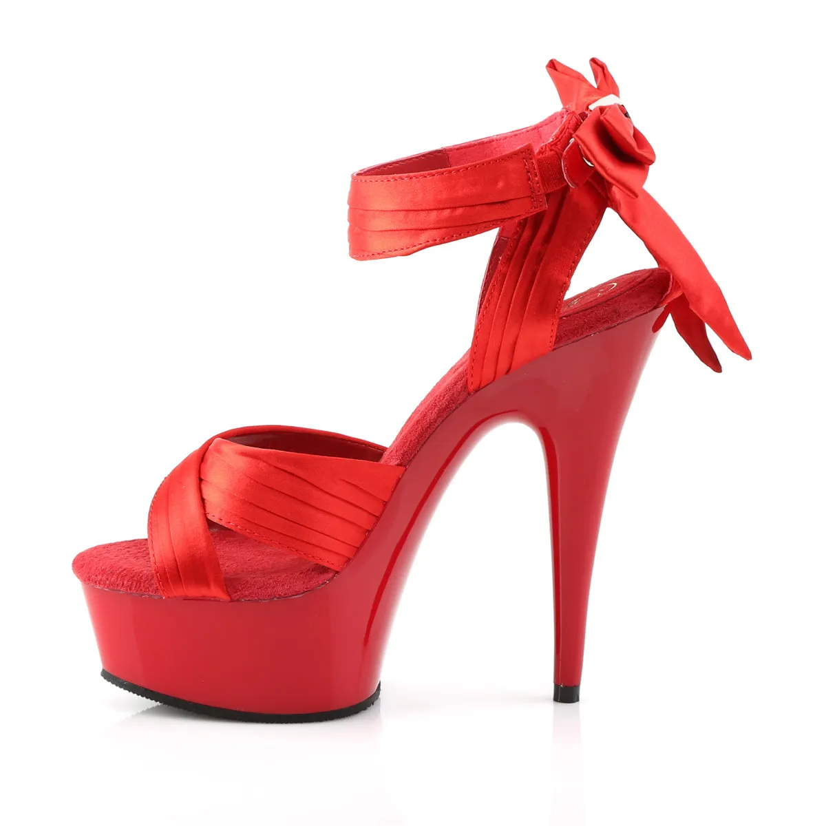 Criss-Cross Straps 6-Inch Shoe Red or Black DELIGHT-668