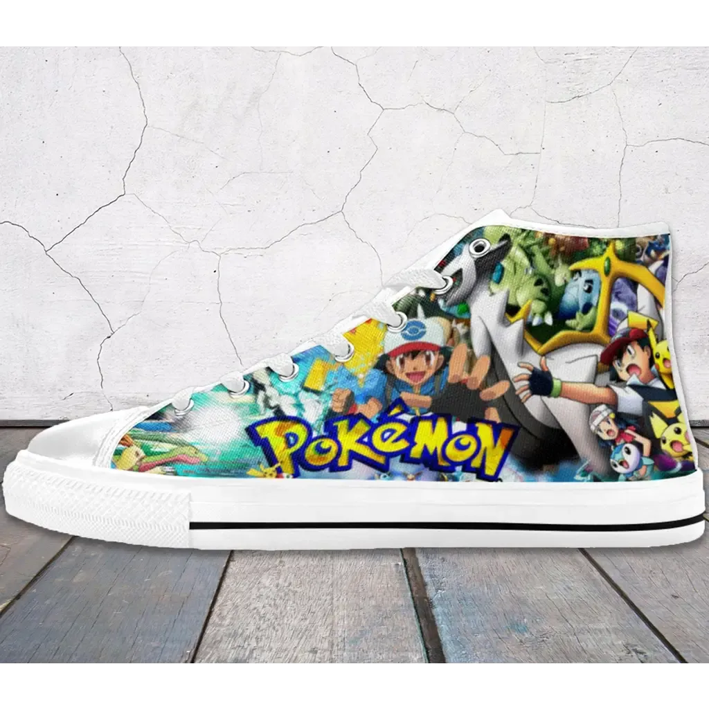 Custom Personalized Pokemon Anime Shoes High Top Sneakers for Kids and Adults