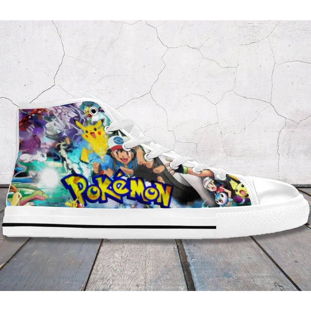 Custom Personalized Pokemon Anime Shoes High Top Sneakers for Kids and Adults