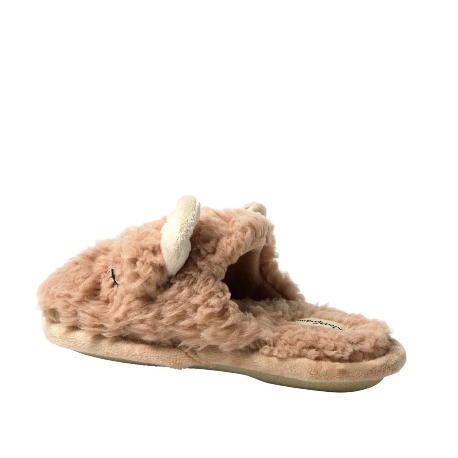 Dearfoams Kids Boys Holiday Christmas Reindeer Scuff Slipper Reindeer Brown 2-3