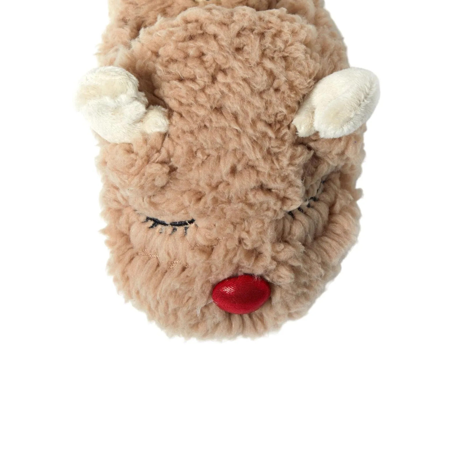 Dearfoams Kids Boys Holiday Christmas Reindeer Scuff Slipper Reindeer Brown 2-3