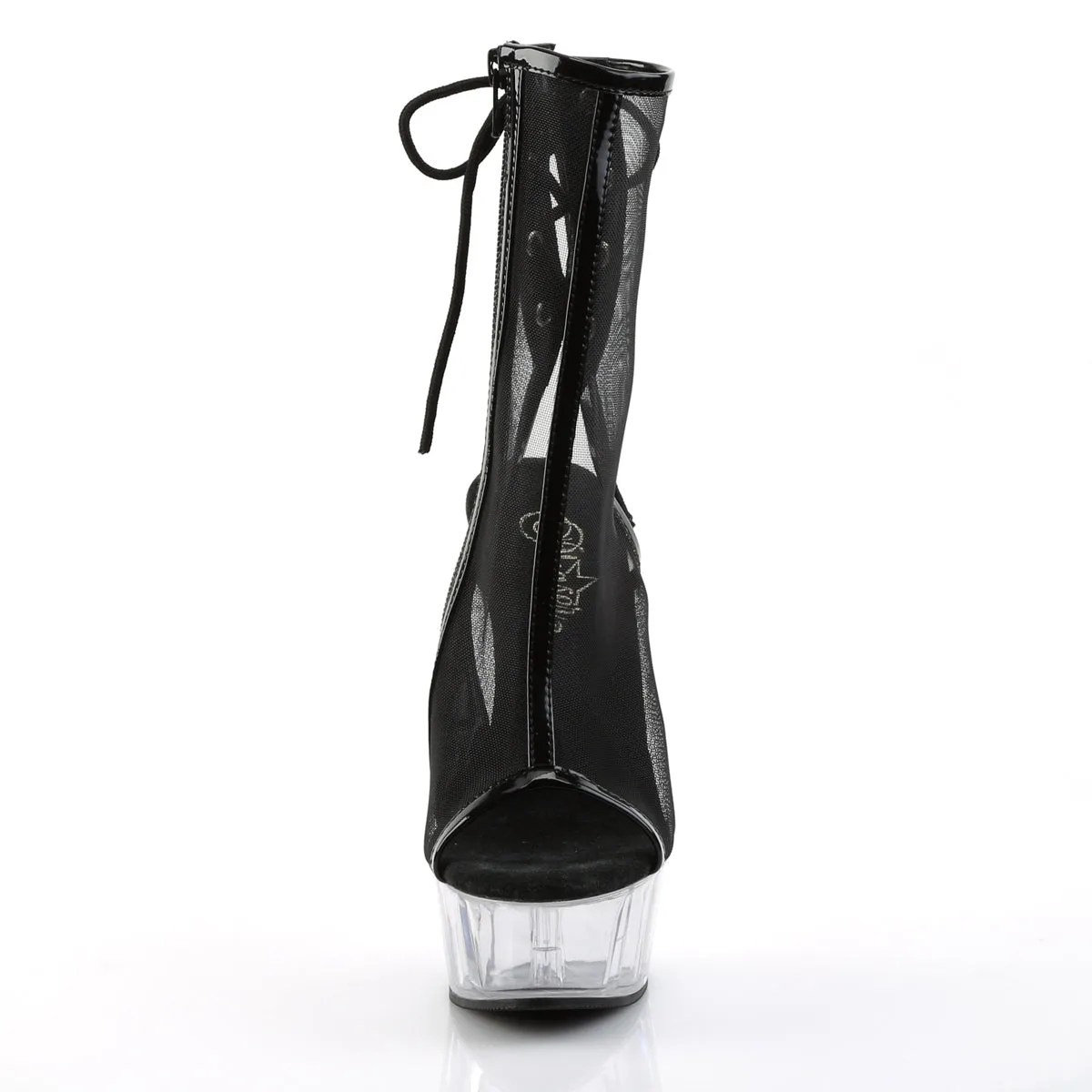 DELIGHT-1018MSH Pleaser 6" Heel Black  Stripper Platforms High Heels