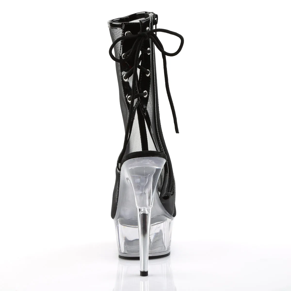 DELIGHT-1018MSH Pleaser 6" Heel Black  Stripper Platforms High Heels