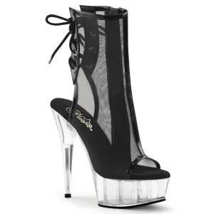 DELIGHT-1018MSH Pleaser 6" Heel Black  Stripper Platforms High Heels
