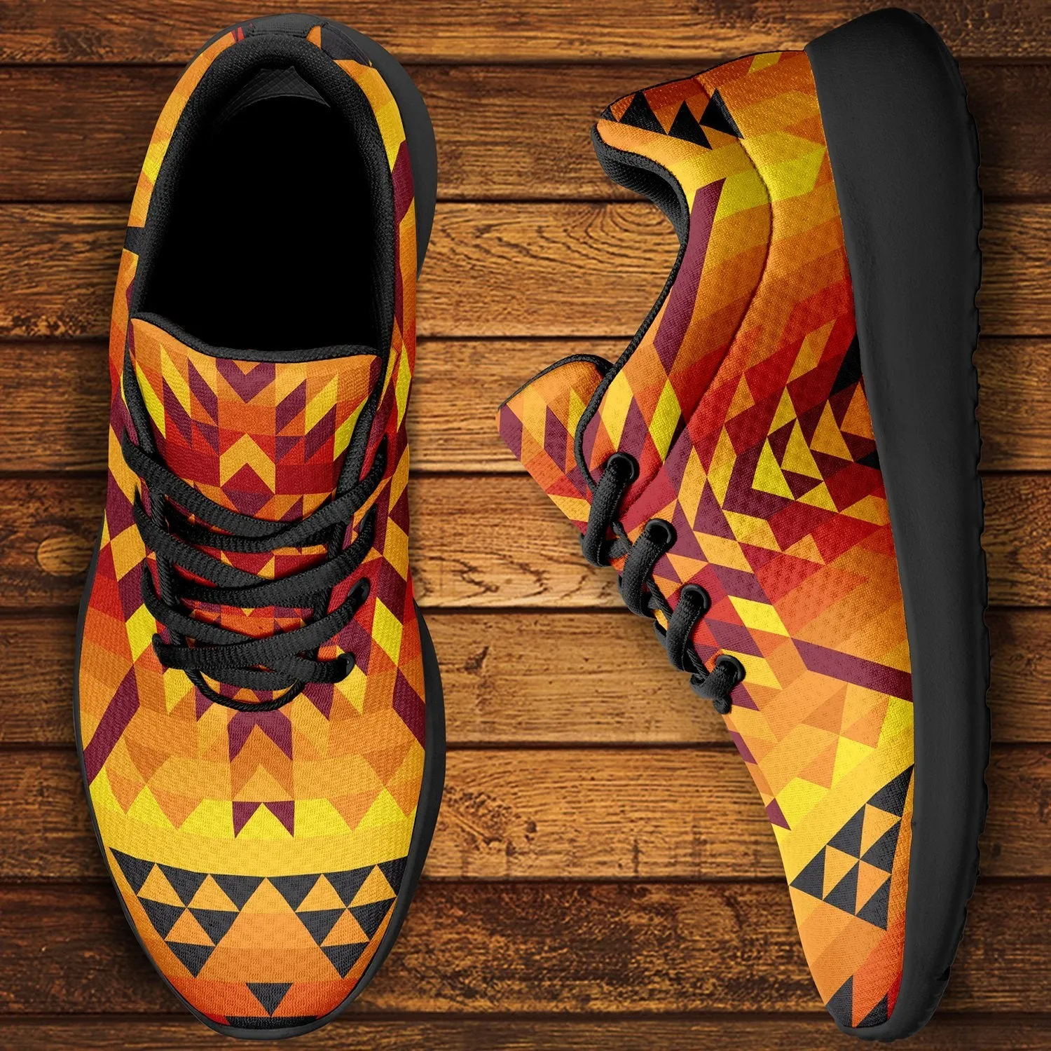 Desert Geo Yellow Red Ikkaayi Sport Sneakers