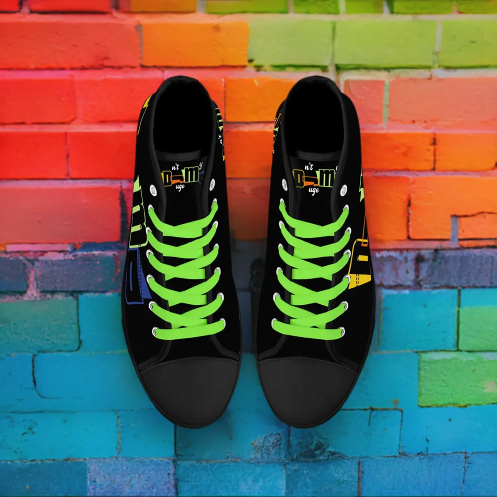 DJMD Womens High Top Canvas Shoes - Customized Tongue