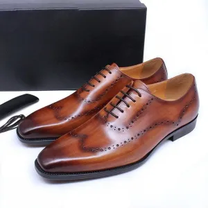 DW Men's Genuine Leather Brogue Wingtip Oxfords