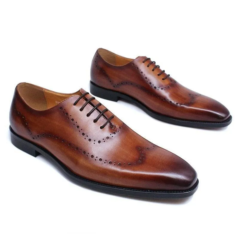 DW Men's Genuine Leather Brogue Wingtip Oxfords