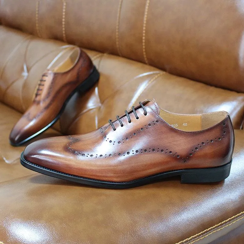 DW Men's Genuine Leather Brogue Wingtip Oxfords