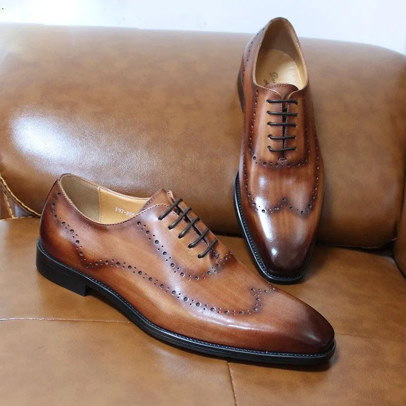 DW Men's Genuine Leather Brogue Wingtip Oxfords