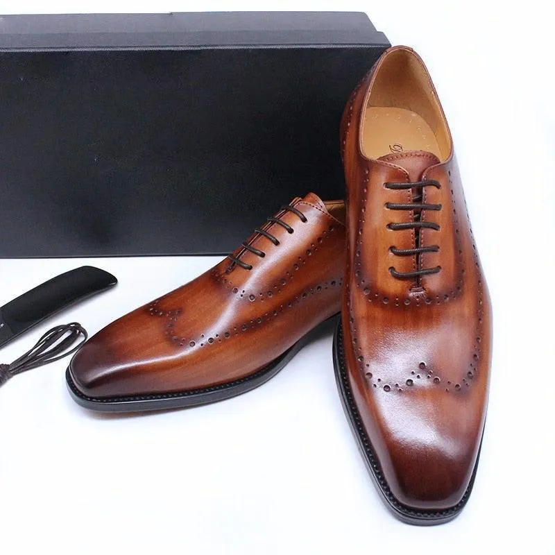 DW Men's Genuine Leather Brogue Wingtip Oxfords