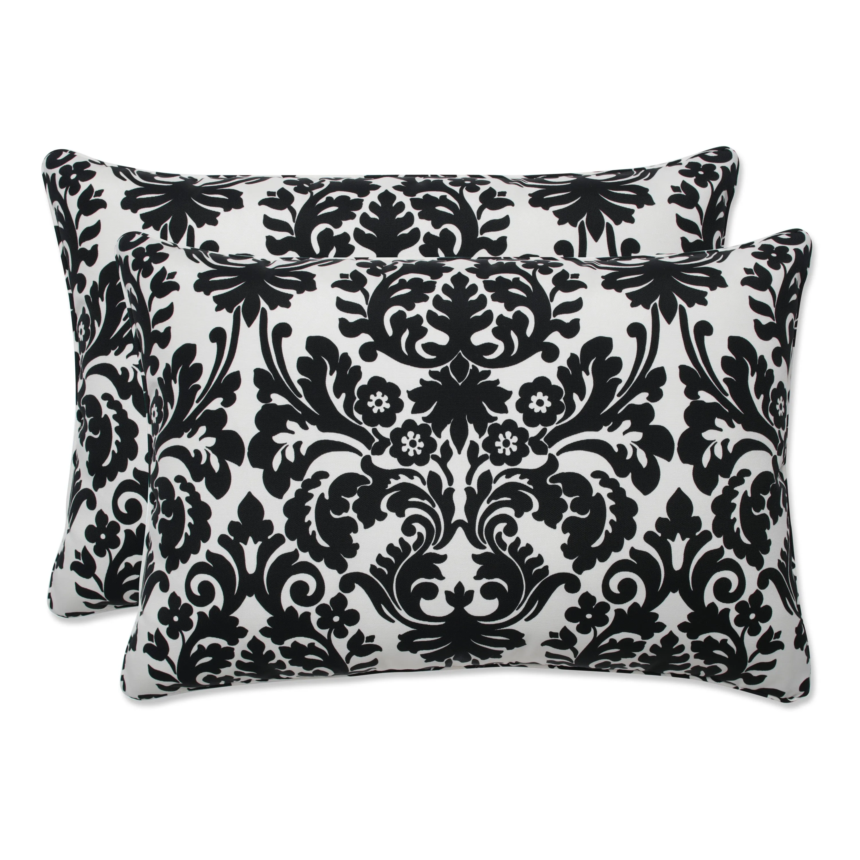Essence Black/Beige Oversized Rectangle Throw Pillow (Set Of 2)