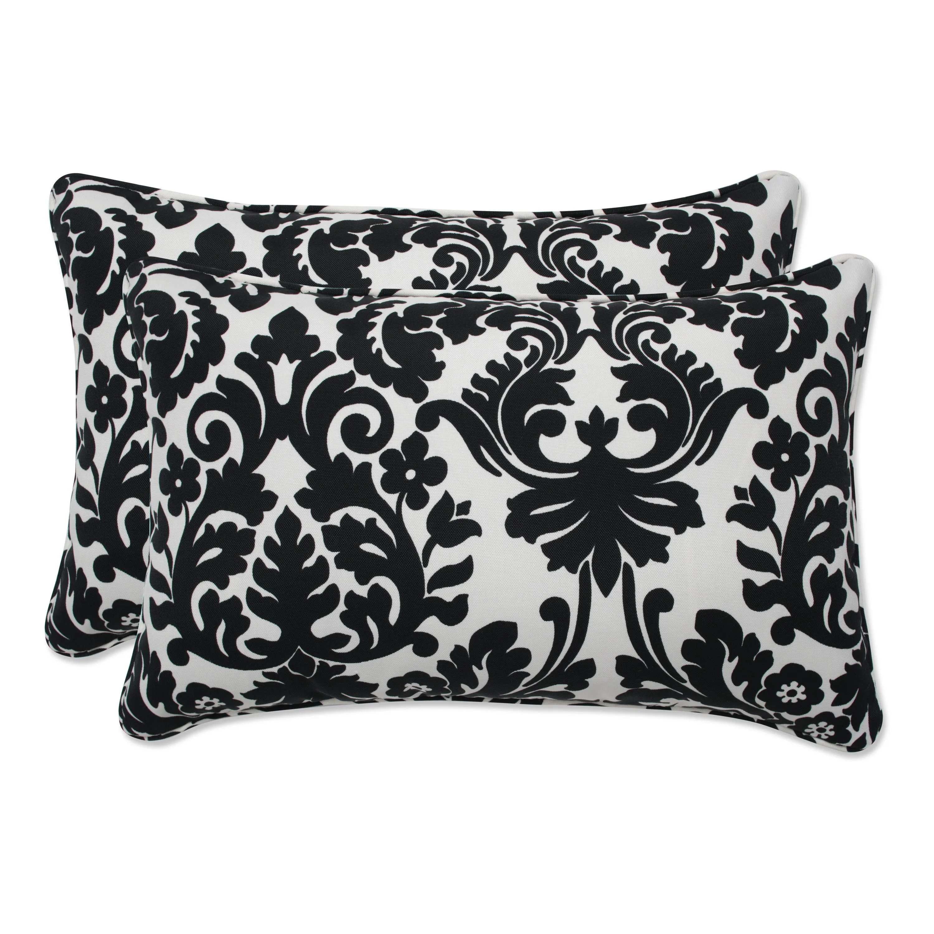 Essence Black/Beige Rectangle Throw Pillow (Set Of 2)