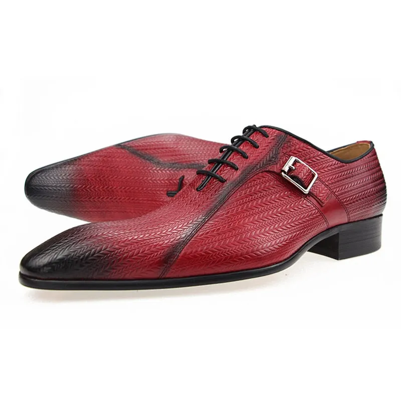 Exquisite Buckle Handmade Men's Oxford Shoes
