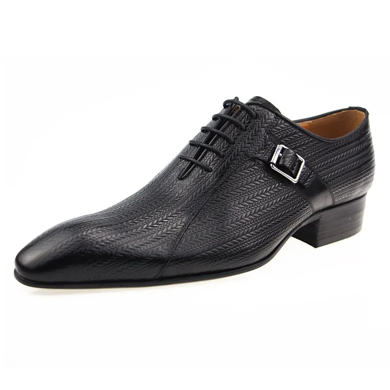 Exquisite Buckle Handmade Men's Oxford Shoes