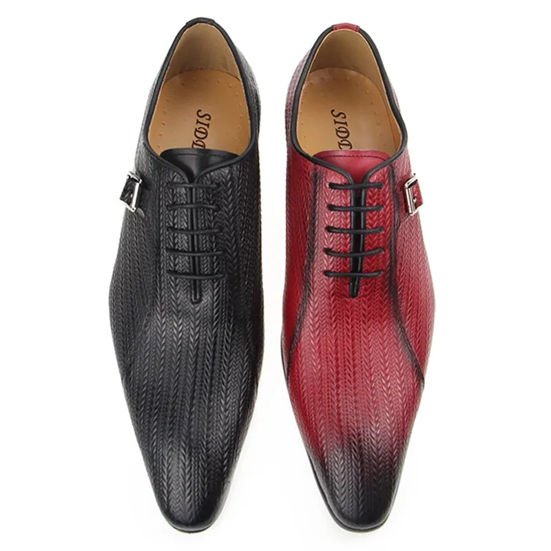 Exquisite Buckle Handmade Men's Oxford Shoes