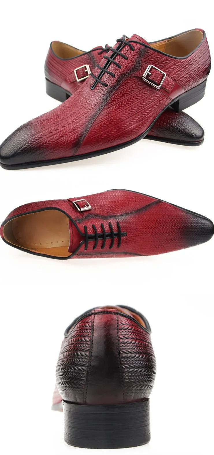 Exquisite Buckle Handmade Men's Oxford Shoes