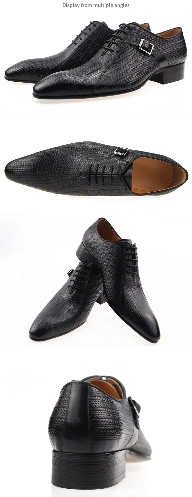 Exquisite Buckle Handmade Men's Oxford Shoes