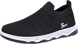 Fashion Sneakers Comfortable Men Shoes Flat Soled Casual Shoes Breathable Hollow Mesh Slip On Soft Soled Casual