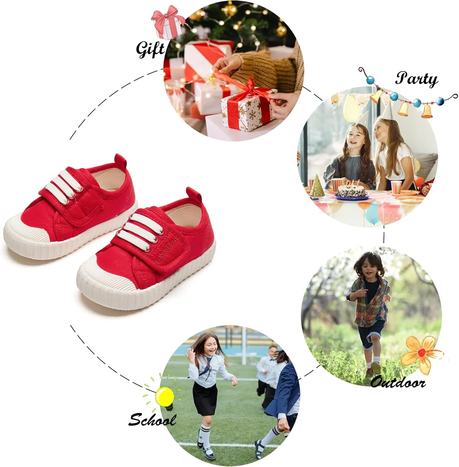 Felix & Flora Toddler/Little Kid Girls Running Shoes Sports Sneakers Princess Casual Glitter Shoes.