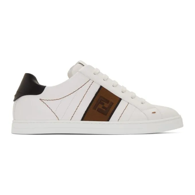 Fendi White Leather Forever Fendi Sneakers