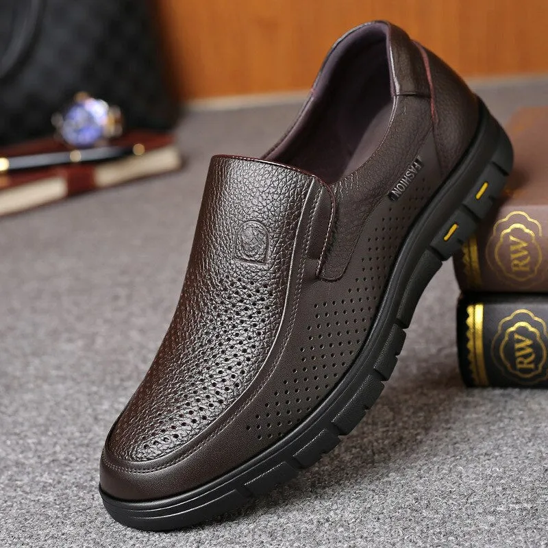 Flat Platform Casual Leather Shoes For Men