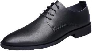 Formal Lace Up Cap Toe Leather Tuxedo Wedding Shoes Mens Comfortable Slip Resistant Low Top Oxfords