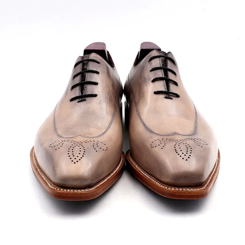 Full Grain Flat Men's Oxford Shoes