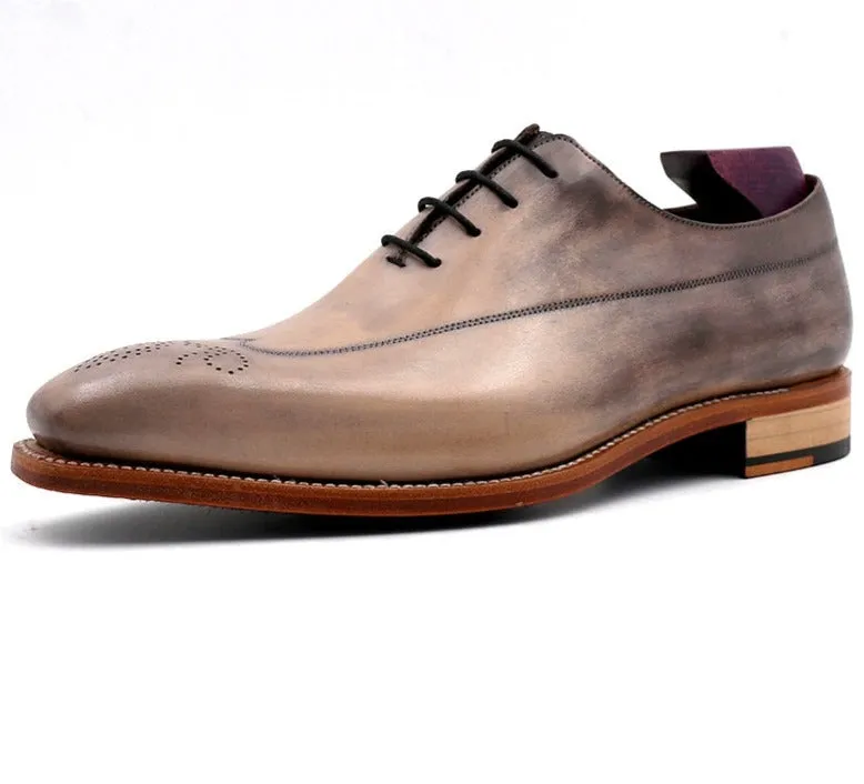 Full Grain Flat Men's Oxford Shoes