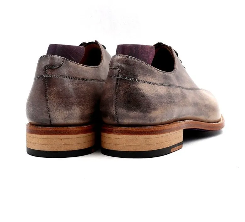 Full Grain Flat Men's Oxford Shoes