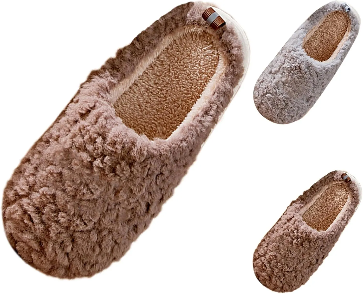Fuzzy Bedroom Slippers for Women Sort Slip On Slipper Non Slip House Slippers for Men Indoor Cozy Winter Slipper