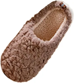 Fuzzy Bedroom Slippers for Women Sort Slip On Slipper Non Slip House Slippers for Men Indoor Cozy Winter Slipper
