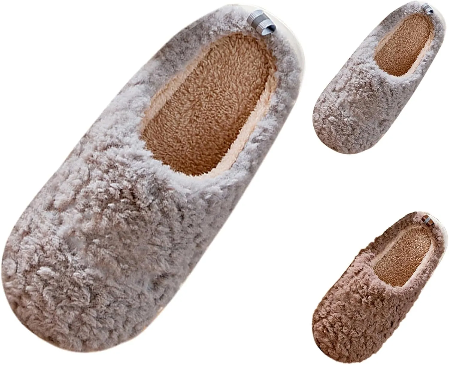 Fuzzy Bedroom Slippers for Women Sort Slip On Slipper Non Slip House Slippers for Men Indoor Cozy Winter Slipper