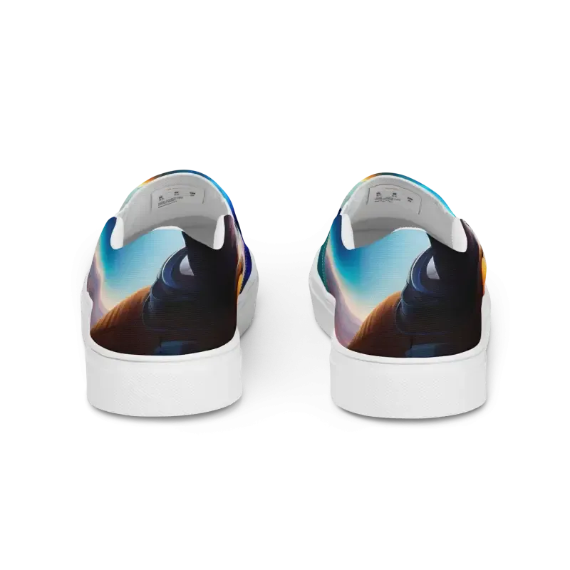 Galactic Mens Canvas Shoes Astronaut in Space