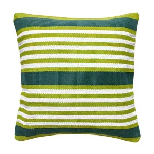 Garden Stripe Outdoor Cushion Cover 50cm in green, white