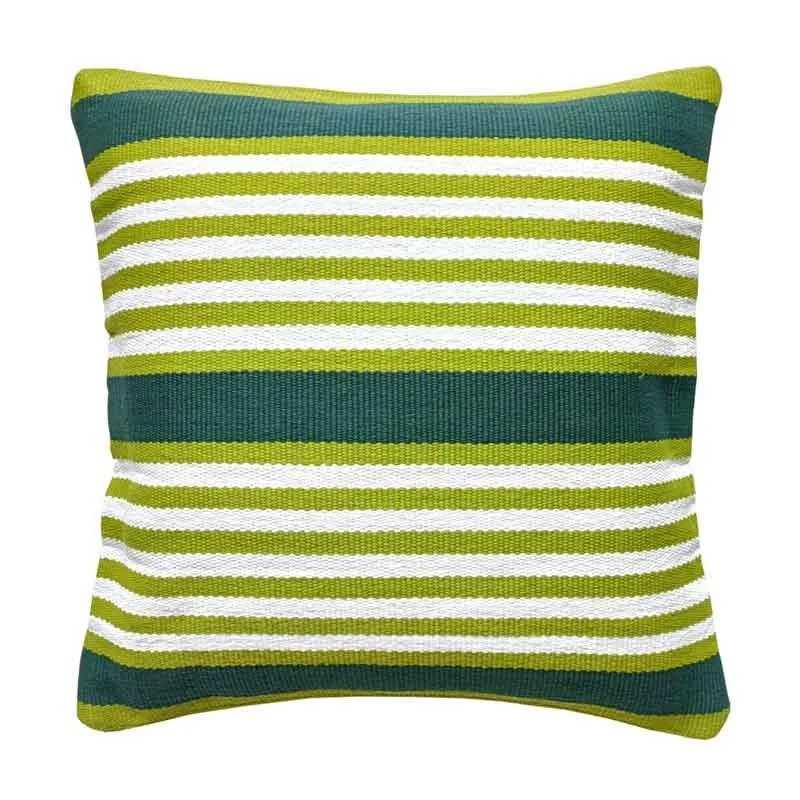 Garden Stripe Outdoor Cushion Cover 50cm in green, white