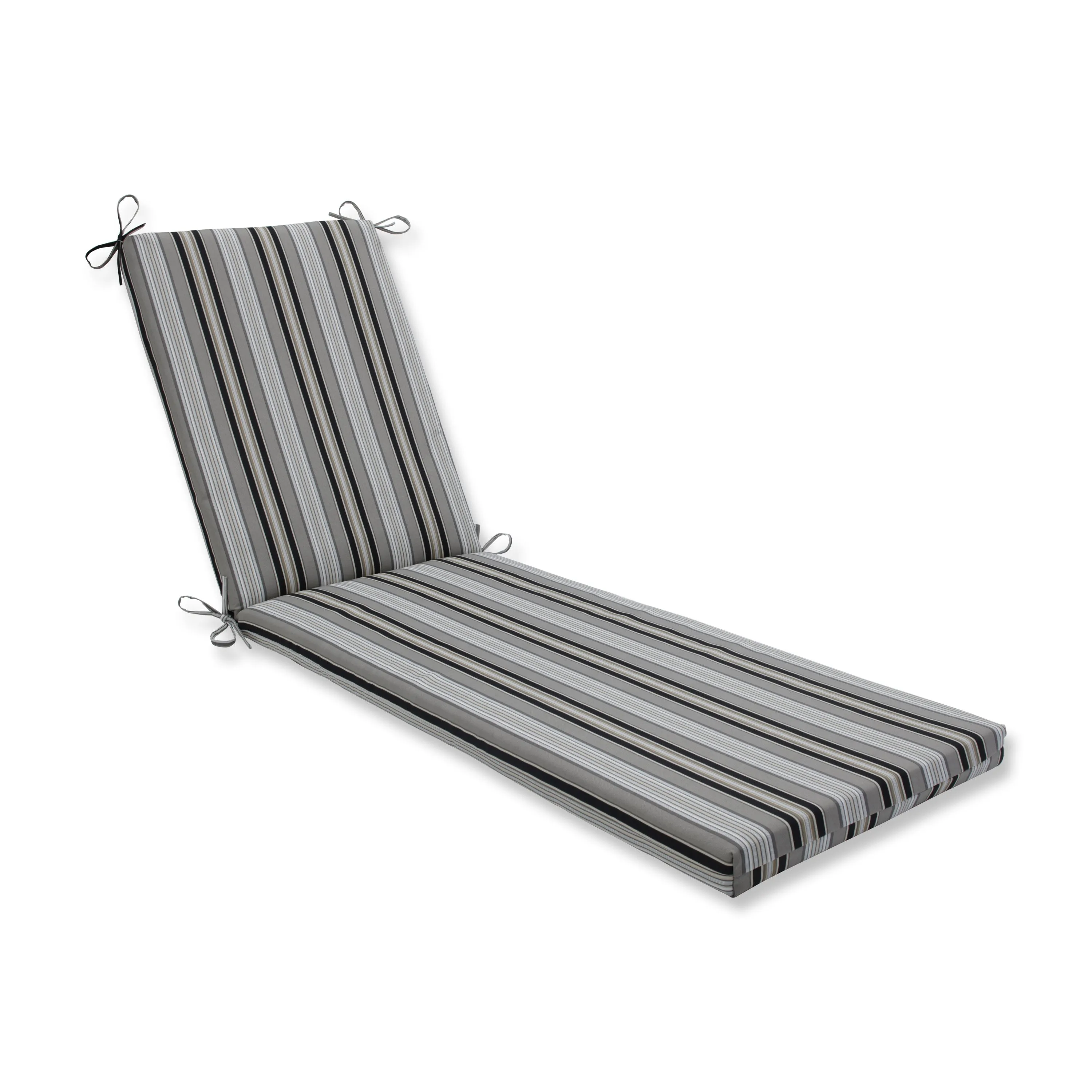 Getaway Stripe Black Chaise Lounge Cushion 80x23x3