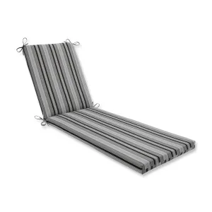 Getaway Stripe Black Chaise Lounge Cushion 80x23x3